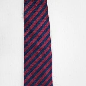 Altea Kilgore Trout Burgundy and Navy Diagonal Stripe Silk Tie